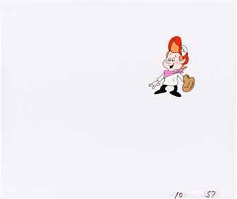 MURAKAMI / WOLF FILMS Rice Krispies: Snap, Cackle and Pop Baseball animation cel.